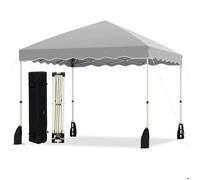 Tonnelle Pliante 3X3M - RELAX4LIFE -3 Hauteurs Réglables - 4 Sacs de Sable - Sac à Roulettes - Auvent Ondulé - Marché Camping -Gris