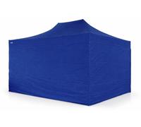 Tonnelle pliante 3x4,5 m ALU Standard – profil hexagonal 40 mm, bâche 450 g/m², 4 parois latérales pleines, sac à roulettes - Bleu