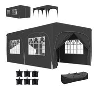 Tonnelle Pliante 3x6m Pop Up Outsunny Gris Foncé Sac Transport Sable Ajustable