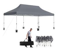 Tonnelle Pliante Imperméable Barnum Jardin Sac Transport Sac Lesté Pop-Up Fête Mariage Gris sans Bâche