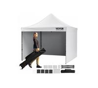 Tonnelle Pop-up 304,8x304,8 cm Tente Tonnelle Jardin Parois Latérales Amovibles Sac à Roulettes Résistant aux UV Imperméable Tente