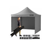 Tonnelle Pop-up 304,8x304,8 cm Tente Tonnelle Jardin Parois Latérales Amovibles Sac à Roulettes Résistant UV Imperméable Tente Gaz