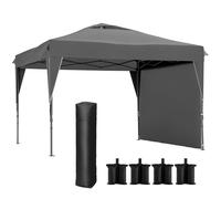 Tonnelle pop-up - Outsunny - pliant - avec paroi latérale amovible, sac de transport - en acier tissu Oxford - 3 x 3 x 2,65 m - gris
