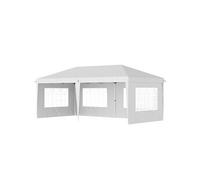 Tonnelle pop up pliante - barnum pliable - 4 cotés démontables - 4 fenêtres - acier oxford haute densité blanc