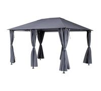 Tonnelle rectangulaire SANTORINI Ardoise Pour 4 x 3 m - Acier traité époxy, Polyester Hespéride