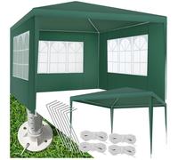 Tonnelle - TECTAKE - Pavillon BARINAS emboîtable, en polyéthylène et en acier 300 x 300 x 250 cm - Vert