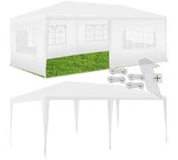 Tonnelle - TECTAKE - Pavillon NOVARA emboîtable, en polyéthylène et en acier 600 x 300 x 250 cm - Blanc