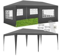 Tonnelle - TECTAKE - Pavillon NOVARA emboîtable, en polyéthylène et en acier 600 x 300 x 250 cm - Gris