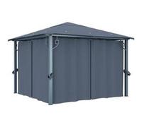 vidaXL Pavillon avec rideaux 300×300 cm Anthracite Aluminium