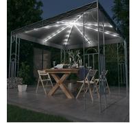 vidaXL Pavillon avec guirlande lumineuse LED 300x300 cm Anthracite