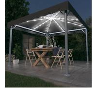 vidaXL Pavillon avec guirlande lumineuse LED 300x300 cm Anthracite Aluminium