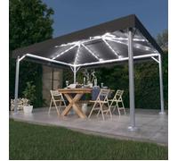 vidaXL Pavillon avec guirlande lumineuse LED 400x300 cm Anthracite Aluminium
