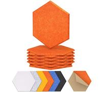 TONOR Lot de 12 Panneau Acoustique Mural Autocollante, 30 x 26 x 1cm Panneaux muraux 3D Acoustique à Haute Densité, Acoustique Hexagonal Isolant Phonique pour Studio/Bureau/Chambre/Salon,Orange