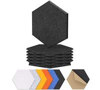 TONOR Lot de 12 Panneau Acoustique Mural Autocollante, 30 x 26 x 1cm Panneaux muraux 3D Acoustique à Haute Densité, Acoustique Hexagonal Isolant Phonique pour Studio/Bureau/Chambre/Salon, Noir