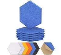 TONOR Lot de 12 Panneau Acoustique Mural Autocollante, 30 x 26 x 1cm Panneaux muraux 3D Acoustique à Haute Densité, Acoustique Hexagonal Isolant Phonique pour Studio/Bureau/Chambre/Salon, Bleu