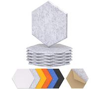 TONOR Lot de 12 Panneau Acoustique Mural Autocollante, 30 x 26 x 1cm Panneaux muraux 3D Acoustique à Haute Densité, Acoustique Hexagonal Isolant Phonique pour Studio/Bureau/Chambre/Salon, Gris