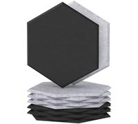 TONOR Lot de 12 Panneau Acoustique Mural Autocollante, 30 x 26 x 1cm Panneaux muraux 3D Acoustique à Haute Densité, Mousse Acoustique Hexagonal Isolant Phonique pour Studio/Bureau/Chambre, Noir/Gris