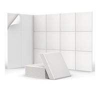 TONOR Lot de 18 Panneau Acoustique Mural Autocollante, 30 x 30 x 0,9 cm Panneau Acoustique à Haute Densité, Mousse Acoustique Isolant Phonique pour Studio, Bureau, Chambre, Salon, Blanc