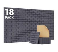 TONOR Lot de 18 Panneaux Acoustiques en Forme de Brique 30 x 30 x 0 9 cm Mousse Acoustique Gris Foncé 18 18 pack(30x30 PAPIER PEINT