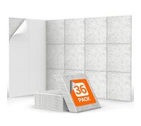 TONOR Lot de 36 Panneau Acoustique Mural Autocollante, 30 x 30 x 0,9 cm Panneau Acoustique à Haute Densité, Mousse Acoustique Isolant Phonique pour Studio, Bureau, Chambre, Salon, Gris Clair