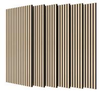 TONOR Panneau Mural de Bois, 120x60-4,32㎡, Lot de 6, Chêne | Decoration Chambre Panneau Mural, Panneaux Acoustique Mdf Anti Bruit, Tasseau Bois Decoratif pour Interieur, Salon, Bureau