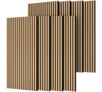 TONOR Panneau Mural de Bois, 120x60-5,76㎡, Lot de 8, Teck | Decoration Chambre Panneau Mural, Panneaux Acoustique Mdf Anti Bruit, Tasseau Bois Decoratif pour Interieur, Salon, Bureau