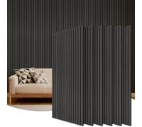 TONOR Panneau Mural Decoratif de Bois,120x60-4.32㎡, 6 Pièces, Noir | Tasseau Bois Panneaux Acoustique, Claustra Intérieur Mdf, Decoration Murale pour Chambre, Salon, Gaming, Bureau, Studio