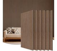 TONOR Panneau Mural Decoratif de Bois,120x60-4.32㎡, 6 Pièces, Noyer | Tasseau Bois Panneaux Acoustique, Claustra Intérieur Mdf, Decoration Murale pour Chambre, Salon, Gaming, Bureau, Studio