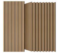 TONOR Panneau Mural Decoratif de Bois,120x60-7.2㎡, 10 Pièces, Teck | Tasseau Bois Panneaux Acoustique, Claustra Intérieur Mdf, Decoration Murale pour Chambre, Salon, Gaming, Bureau, Studio