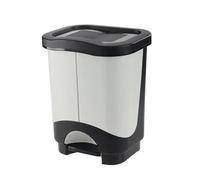 Tontarelli Poubelle de collection différenciée de recyclage Idea 2 compartiments gris et noir 10,5 litres