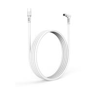 Tonton Câble d'Extension DC 0,5M, Câble d'Alimentation 12V 5,5mm x 2,1mm, Câble L-forme à Angle Droit de 90 Degrés, Supporte DC 5V~24V pour Caméras de Surveillance, DVR, NVR, etc. Blanc 50CM (1 Pièce)