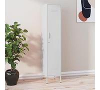 Tonture Armoire à casier blanche en acier 35 x 46 x 180 cm avec serrure, 4 étagères, pieds de réglage, verrouillable pour bureau, atelier, cave, espace de rangement et ordre