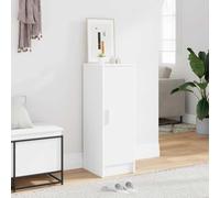 Tonture Armoire à Chaussures Blanc en aggloméré 32x35x92 cm avec 6 étagères, Porte réversible, Meuble de Rangement modulable pour entrée Chambre Dressing, Organisateur Vertical