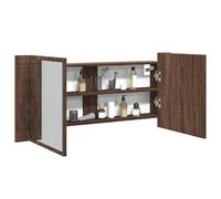 Tonture Armoire à Miroir à LED de Bain en Bois d'ingénierie chêne Marron 100x12x45 cm avec Rangement, éclairage RVB, Montage Mural, idéale pour Salle de Bain, Toilette ou WC