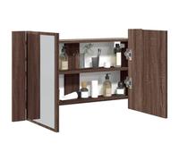Tonture Armoire à Miroir à LED en Bois d'ingénierie chêne Marron 80x12x45 cm avec éclairage RVB, Rangement Mural Salle de Bain, Design Moderne, capacité 60 kg, Montage Facile