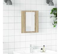 Tonture Armoire à Miroir LED pour Salle de Bain en Bois de chêne Sonoma 40x12x45 cm avec éclairage RVB, Rangement intérieur, connecteur USB, Design Moderne et Compact