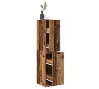 Tonture Armoire d'apothicaire en Bois Vieux Style Vintage 30x41x144,5 cm avec 4 tiroirs, Rangement Multifonctionnel pour Bureau, Chambre ou Cuisine, Robuste, Facile à Fixer et à déplacer
