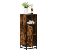 Tonture Armoire de Bain en Bois d'ingénierie chêne fumé 35x37,5x100cm avec Porte Flexible pour Rangement Salle de Bain, Meuble Mural Stable et Durable pour Maison Appartement