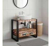 Tonture Armoire de Coiffeuse Multicolore en Bois recyclé Solide pour Salle de Bain, Rangement Compact Moderne avec tiroir, Porte Suspendue, Design Contemporain, idéale pour Espace réduit