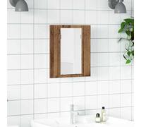 Tonture Armoire de Salle de Bain à Miroir LED en Vieux Bois 40x12x45 cm avec éclairage RVB, Rangement Mural, Porte Suspendu, Design Moderne, capacité 60 kg, Facile à Installer