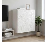 Tonture Armoire Murale Blanche Brillant 59 x 31 x 60 cm Bois d'ingénierie Rangement Polyvalent pour Chambre Salon Cuisine Garage avec Portes à Charnières