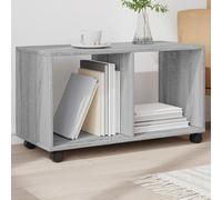 Tonture Armoire roulante Sonoma Gris en Bois d'ingénierie 72x33x42,5 cm avec 4 roulettes pivotantes Dont 2 Freins, Support Rangement Multifonction pour Salon Bureau Chambre Couloir