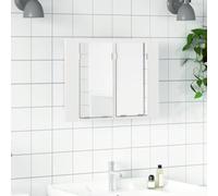 Tonture Armoire Salle de Bain à Miroir LED Blanc 60x12x45 cm en Acrylique avec éclairage RVB et Espace de Rangement intérieur pour Salle de Bain Moderne et élégante