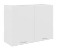 Tonture Armoire suspendue Lyon en bois blanc 80 x 31 x 60 cm Armoire de cuisine avec deux portes Espace de rangement et étagère pour cuisine, salle à manger, ordre et rangement