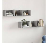 Tonture Armoires murales 2 pièces Sonoma Gris 75x18x16,5 cm en Bois ingénierie Support Pratique pour Salon Chambre Cuisine Bureau décoration Design