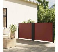 Tonture Auvent latéral rétractable Marron 120x1000 cm en Polyester avec Cadre Acier, Protection Solaire Pluie UV pour terrasse Balcon Jardin Patio extérieur, Store Manuel Pratique et résistant