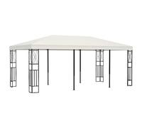 Tonture Belvédère tonnelle 3x6 m crème avec Cadre Acier décoratif, auvent Polyester, abri ombrage pour Jardin terrasse Patio extérieur, Protection Soleil Pluie idéale pour Barbecue