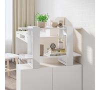 Tonture Bibliothèque Blanche Brillante 80x30x51 cm avec Rangement modulable pour Salon Bureau Chambre Enfant ou Couloir, idéale comme séparateur de pièce ou Meuble de Stockage Pratique