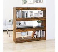 Tonture Bibliothèque en Bois d'ingénierie chêne fumé 100x30x103 cm Meuble étagère de Rangement pour Salon Bureau Chambre Enfant Couloir avec cloison de séparation