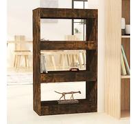 Tonture Bibliothèque en Bois d'ingénierie chêne fumé Meuble étagère Rangement Livre avec cloison de séparation pour Salon Bureau Chambre Enfant Couloir
